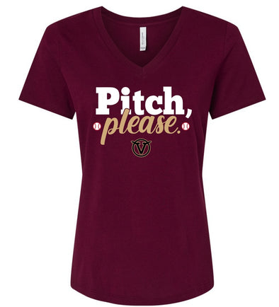 Woman's Pitch Please V Neck Tee